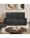 Divano relax 3 posti recliner Potter in tessuto grigio scuro
