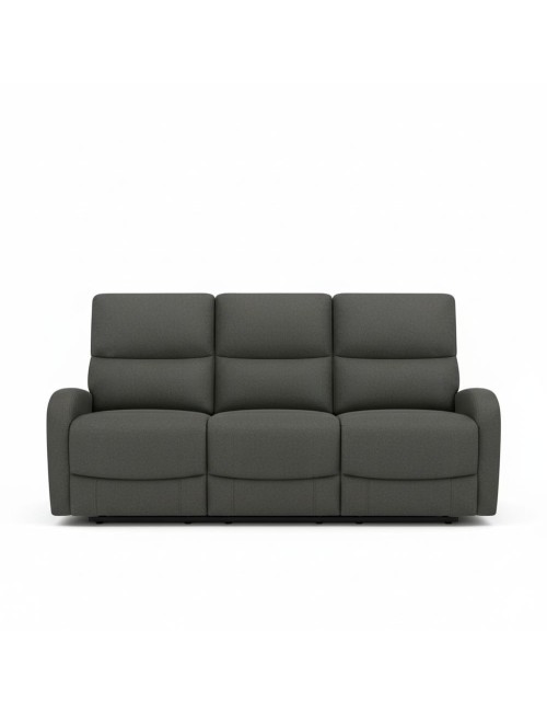 Divano relax 3 posti recliner Potter in tessuto grigio scuro