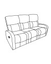 Divano relax 3 posti recliner Potter in tessuto grigio scuro