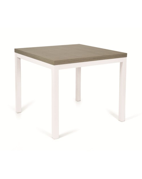 Tavolo quadrato allungabile Monster 90x90 struttura bianca e piano larice grigio
