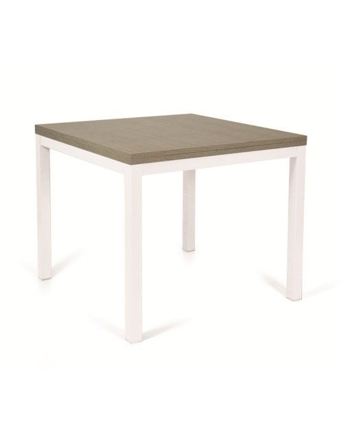 Tavolo quadrato allungabile Monster 90x90 struttura bianca e piano larice grigio