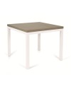 Tavolo quadrato allungabile Monster 90x90 struttura bianca e piano larice grigio