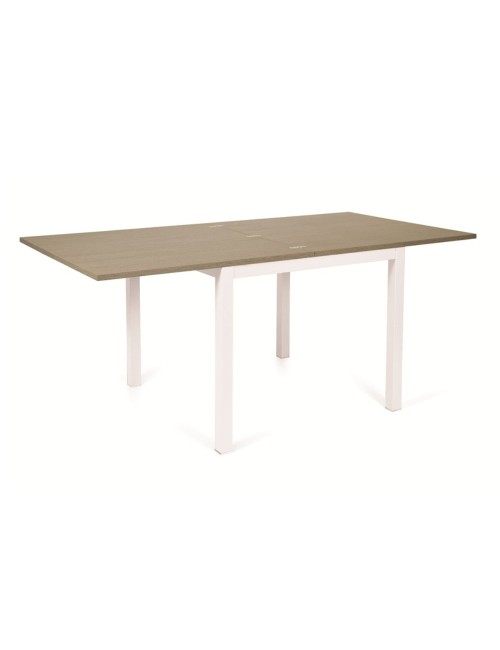 Tavolo quadrato allungabile Monster 90x90 struttura bianca e piano larice grigio