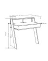 Scrivania da parete con cassetto Cowork 94 cm colore noce