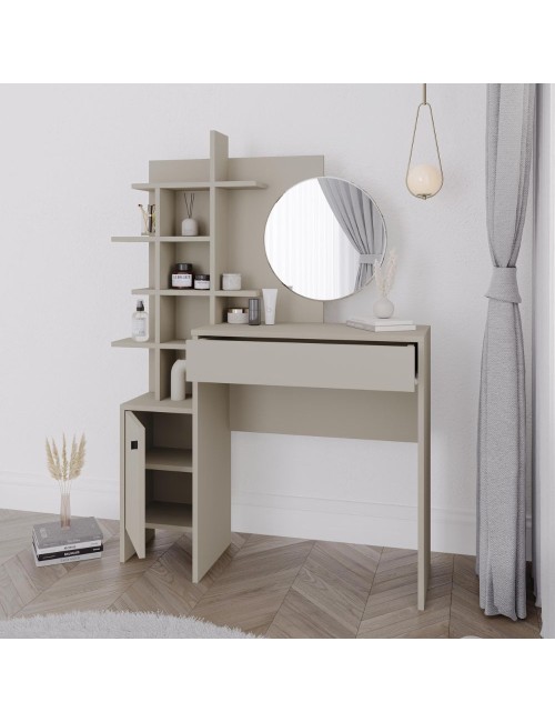 Toeletta trucco Mup con vani a giorno colore cashmere