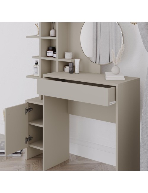 Toeletta trucco Mup con vani a giorno colore cashmere