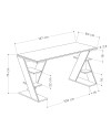 Scrivania Papillon bianca e antracite con gambe a X e ripiani integrati 137x60x75