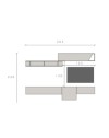 Parete attrezzata sospesa Glamour in cashmere e lava 262x30x200H
