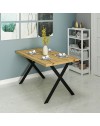 Tavolo fisso rettangolare Brayn colore rovere 139x80x76H gambe in metallo nero