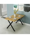 Tavolo fisso rettangolare Brayn colore rovere 139x80x76H gambe in metallo nero
