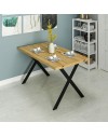 Tavolo fisso rettangolare Brayn colore rovere 139x80x76H gambe in metallo nero