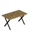 Tavolo fisso rettangolare Brayn colore rovere 139x80x76H gambe in metallo nero