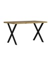 Tavolo fisso rettangolare Brayn colore rovere 139x80x76H gambe in metallo nero