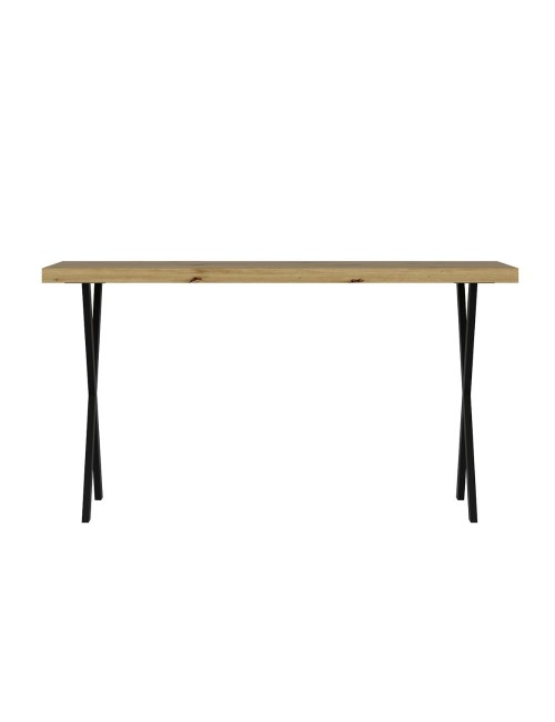 Tavolo fisso rettangolare Brayn colore rovere 139x80x76H gambe in metallo nero