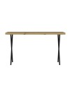 Tavolo fisso rettangolare Brayn colore rovere 139x80x76H gambe in metallo nero