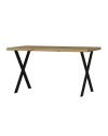 Tavolo fisso rettangolare Brayn colore rovere 139x80x76H gambe in metallo nero