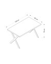 Tavolo fisso rettangolare Brayn colore rovere 139x80x76H gambe in metallo nero