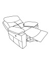 Poltrona Kayde recliner elettrica in tessuto beige – Comfort e relax totale