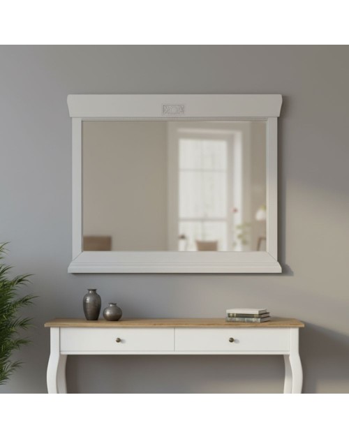Specchiera Venere con cornice in legno colore Avorio