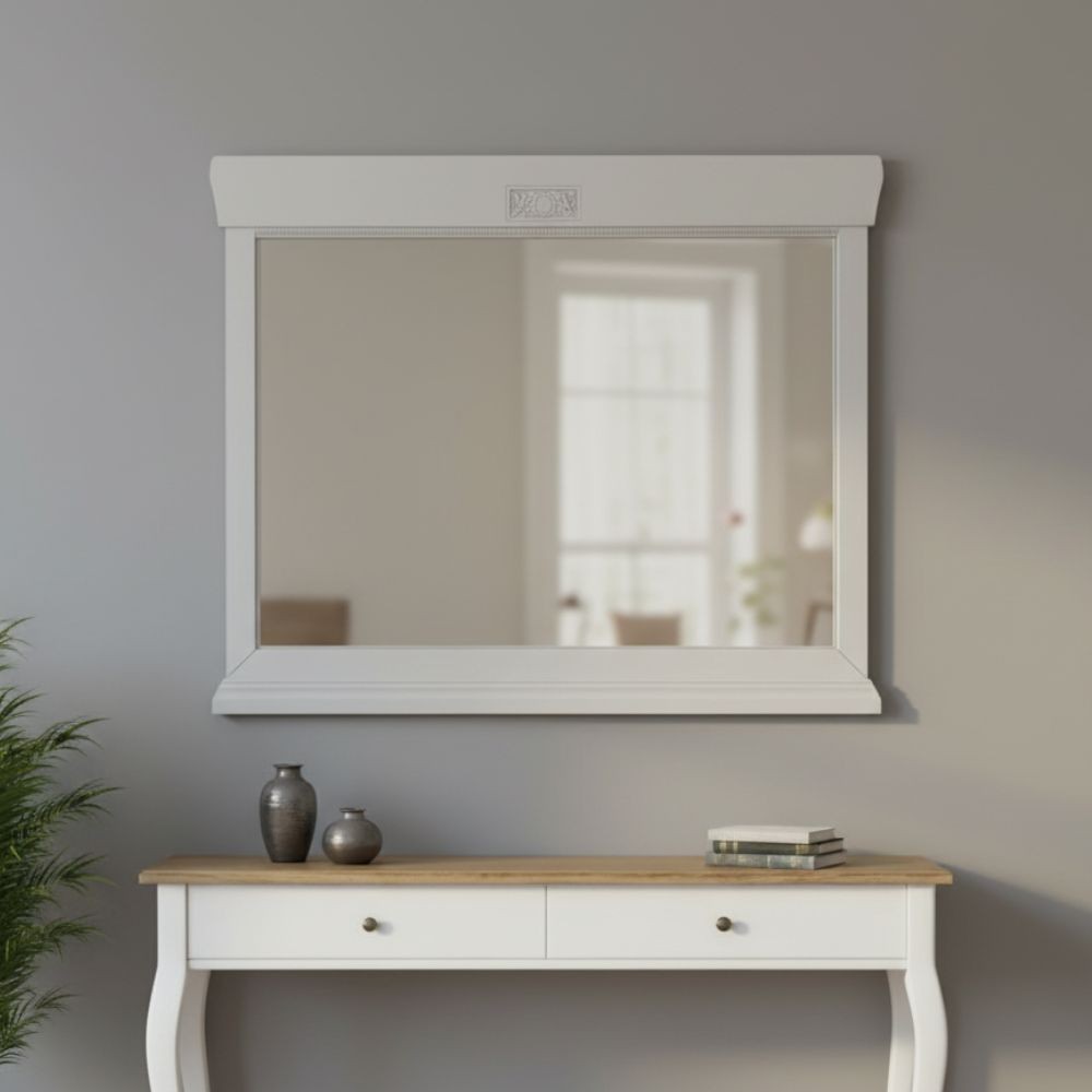 Specchiera Venere con cornice in legno colore Avorio