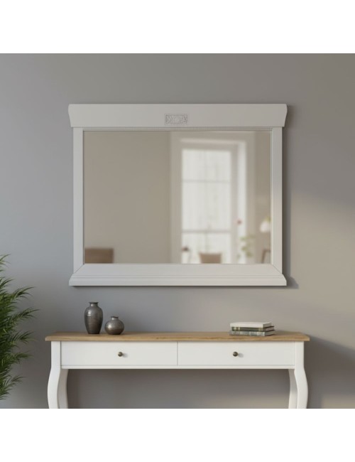 Specchiera Venere con cornice in legno colore Avorio