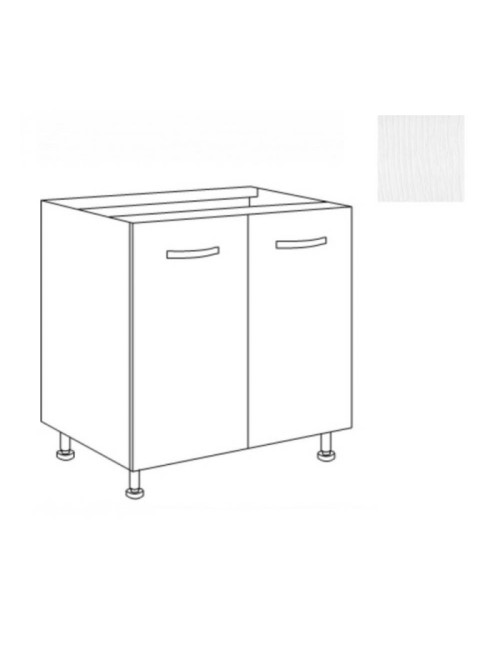 Base cucina due ante 80x59x82H colore bianco frassinato