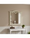 Specchiera Cerchio con cornice in legno beige e dettaglio elegante