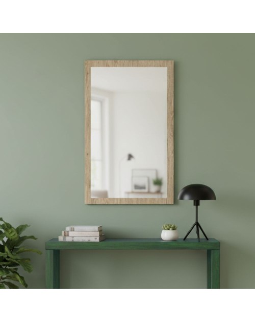 Specchiera America in legno colore noce americano con specchio in rilievo 60x105