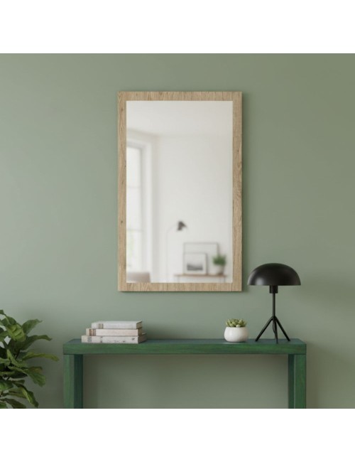 Specchiera America in legno colore noce americano con specchio in rilievo 60x105