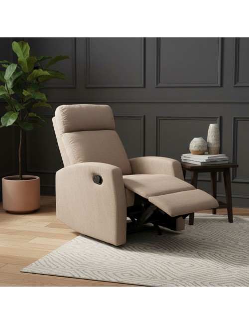 Poltrona Relax Manuale Giada Tessuto Colore Tortora Prezzo