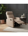 Poltrona relax manuale Giada tessuto colore tortora