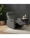 Poltrona relax manuale Giada tessuto colore grigio
