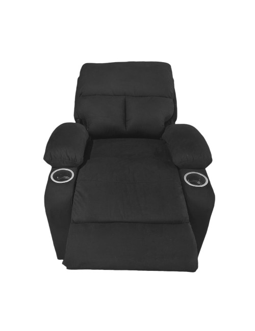 Poltrona recliner manuale Ninetta colore Nero con porta bicchieri – Relax e funzionalità