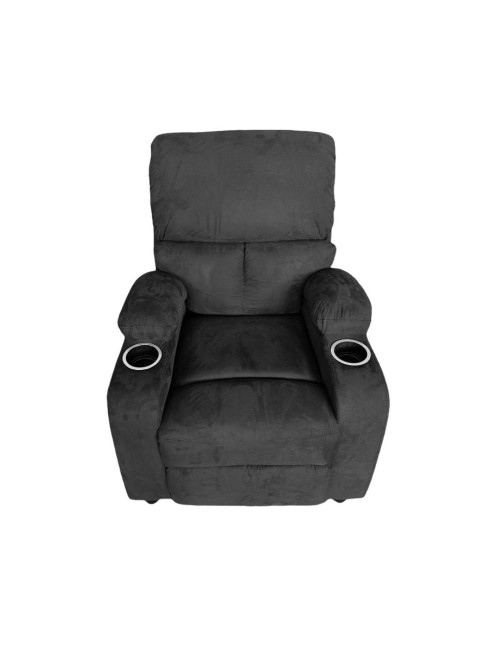 Poltrona recliner manuale Ninetta colore Nero con porta bicchieri – Relax e funzionalità