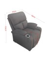 Poltrona recliner manuale Ninetta colore Nero con porta bicchieri – Relax e funzionalità