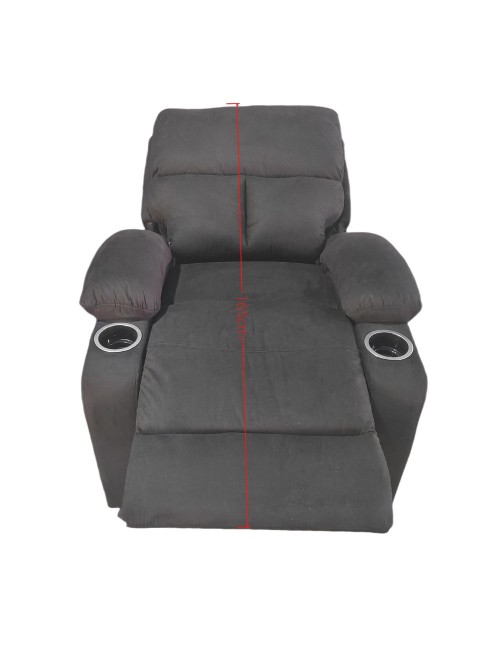 Poltrona recliner manuale Ninetta colore Nero con porta bicchieri – Relax e funzionalità
