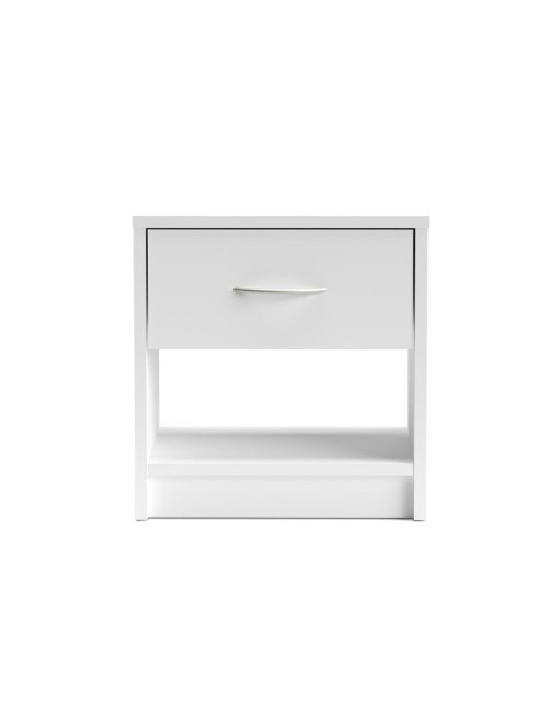 Comodino Naka con cassetto e vano a giorno colore bianco 39.2x28.1x41.5H