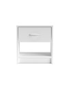 Comodino Naka con cassetto e vano a giorno colore bianco 39.2x28.1x41.5H