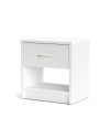 Comodino Naka con cassetto e vano a giorno colore bianco 39.2x28.1x41.5H