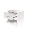 Comodino Naka con cassetto e vano a giorno colore bianco 39.2x28.1x41.5H