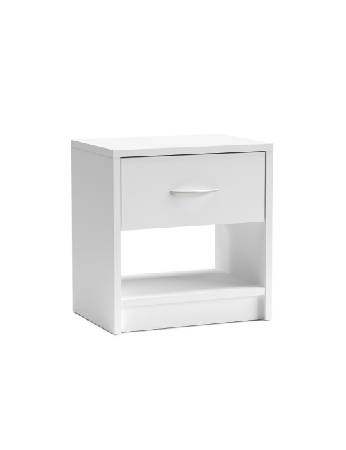 Comodino Naka con cassetto e vano a giorno colore bianco 39.2x28.1x41.5H