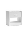 Comodino Naka con cassetto e vano a giorno colore bianco 39.2x28.1x41.5H