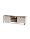 Mobile Porta TV Mirage03 con 2 ante design geometrico e vani a giorno – Cashmere e Top Rovere