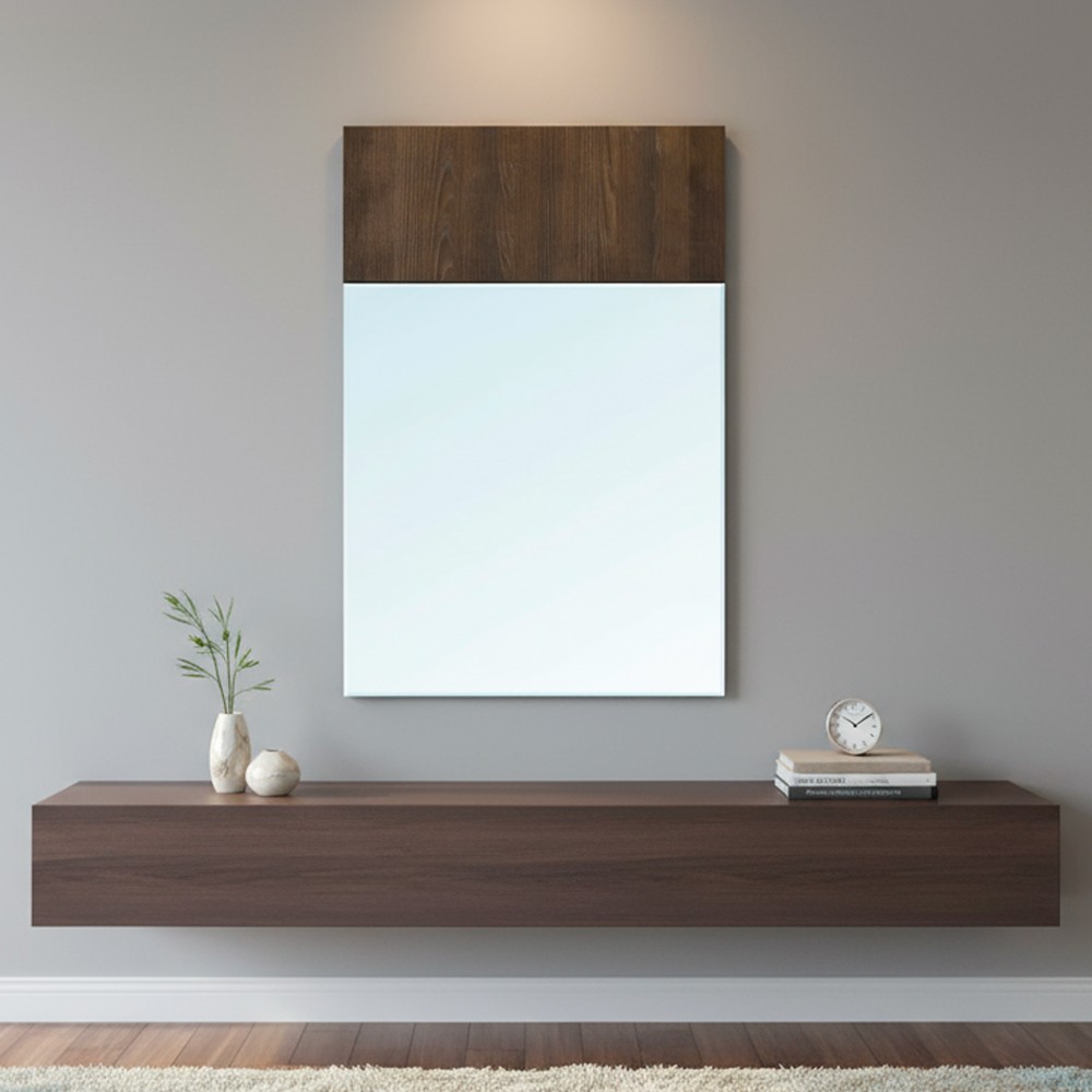 Specchiera Brown con pannello legno 70x110