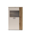 Vetrina con anta a listelli verticali Frezo06 cashmere e rovere evoque 90x42x146H