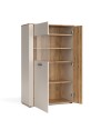 Vetrina con anta a listelli verticali Frezo06 cashmere e rovere evoque 90x42x146H