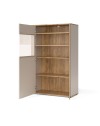 Vetrina con anta a listelli verticali Frezo06 cashmere e rovere evoque 90x42x146H