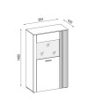 Vetrina con anta a listelli verticali Frezo06 cashmere e rovere evoque 90x42x146H