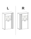 Vetrina con anta a listelli verticali Frezo06 cashmere e rovere evoque 90x42x146H