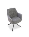 Set 2 sedie con braccioli tessuto grigio e retro ecopelle tortora Aseat